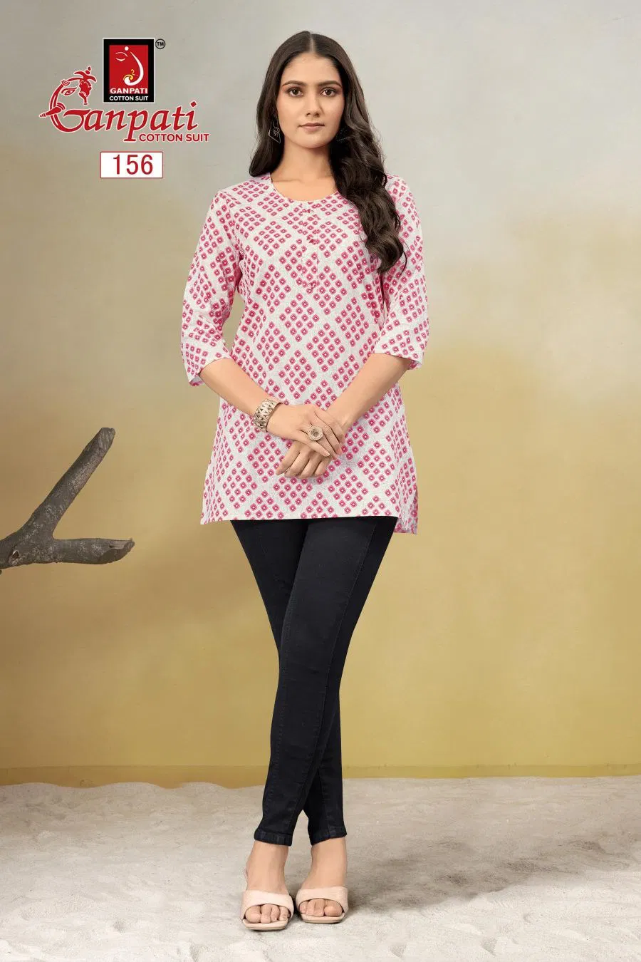 Ganpati Tarana Vol 2 Casual Wear Cotton Printed Short Tops Wholesale In India